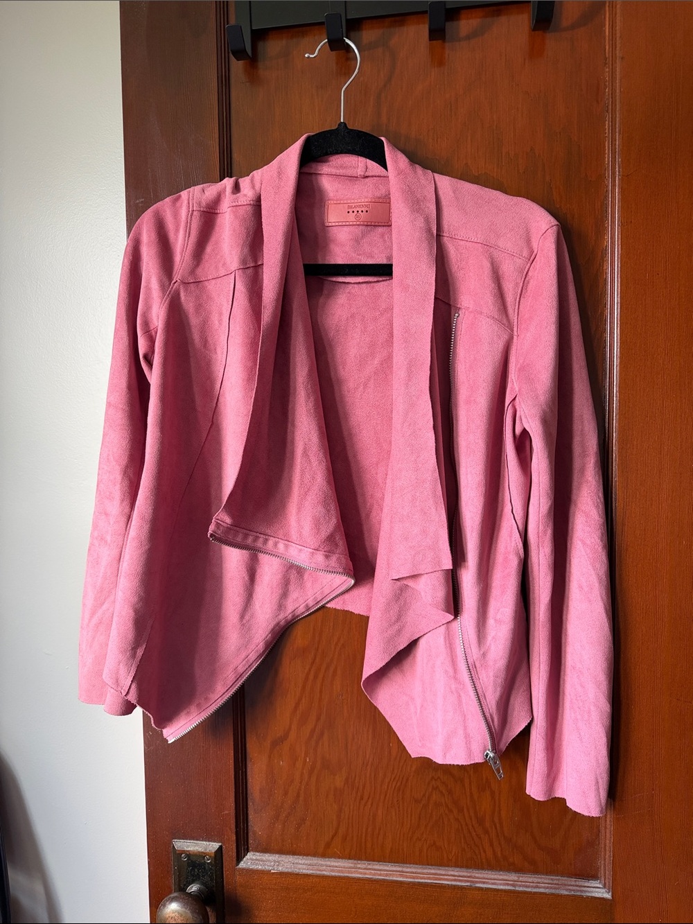 Blank NYC Pink Draped Open-Front Bomber Jacket